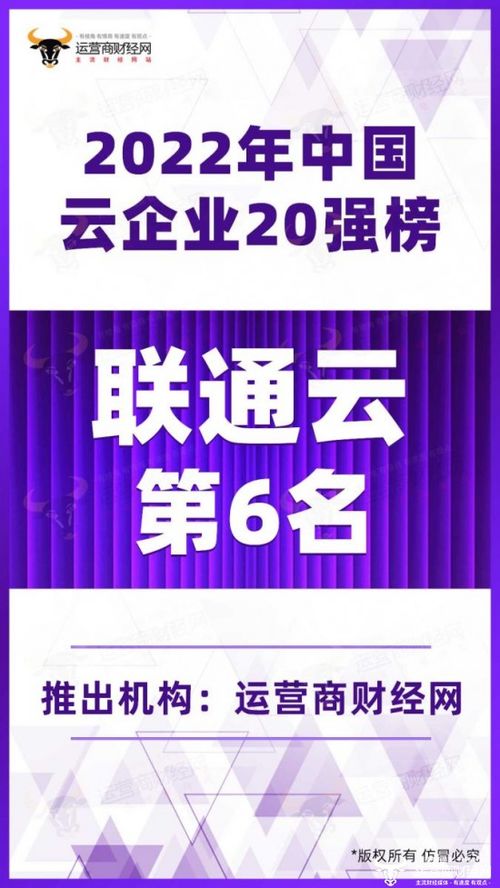 聯(lián)通云喜獲 2022年中國(guó)云企業(yè)20強(qiáng)榜 第6名 增速位居行業(yè)之首